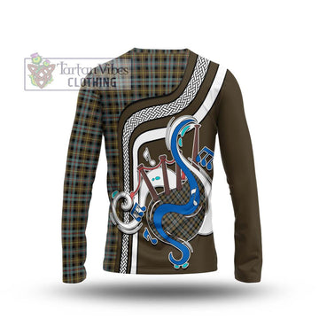 Farquharson Weathered Tartan Long Sleeve T-Shirt with Epic Bagpipe Style