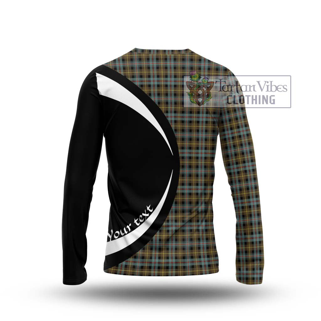 Farquharson Weathered Tartan Long Sleeve T-Shirt with Family Crest Circle Style - Tartan Vibes Clothing