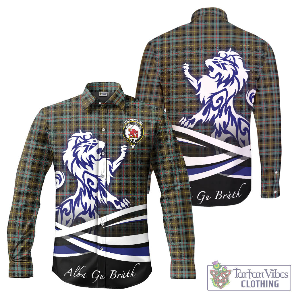 farquharson-weathered-tartan-long-sleeve-button-up-shirt-with-alba-gu-brath-regal-lion-emblem