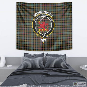 Farquharson Weathered Tartan Tapestry Wall Hanging and Home Decor for Room with Family Crest