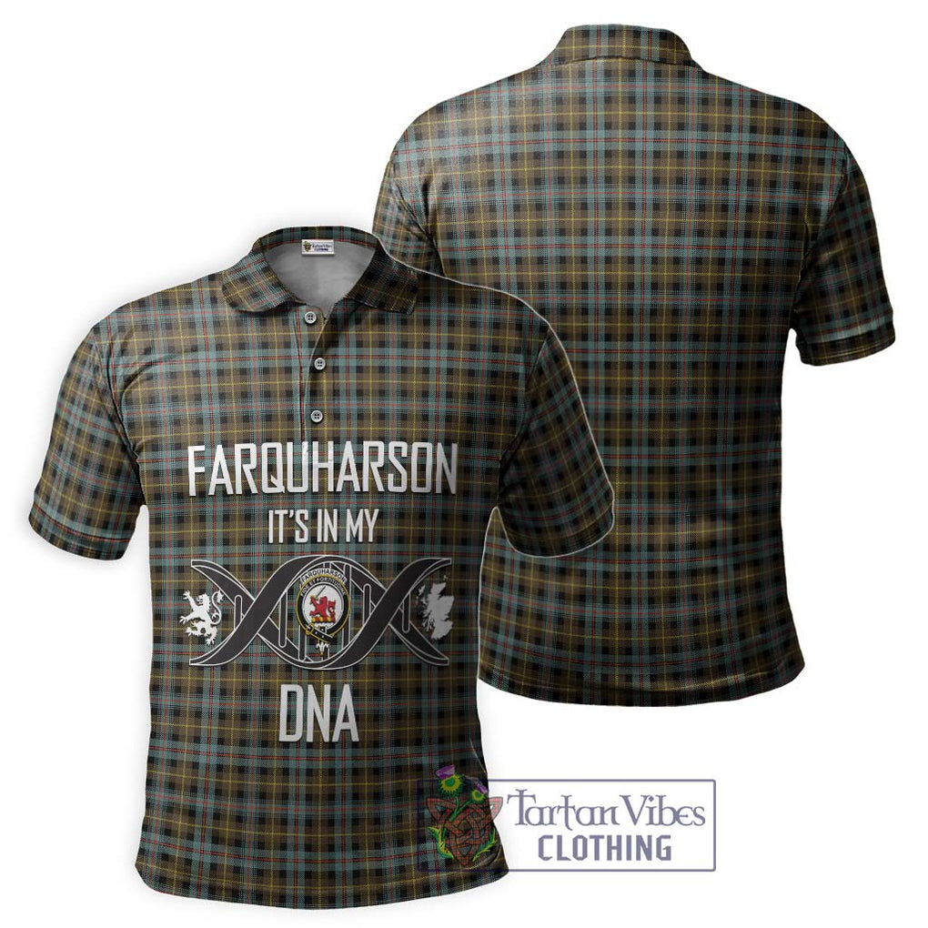 Farquharson Weathered Tartan Polo Shirt with Family Crest DNA In Me Style - Tartanvibesclothing Shop