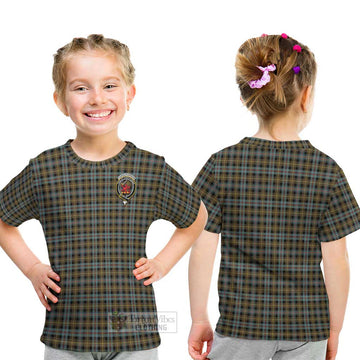 Farquharson Weathered Tartan Kid T-Shirt with Family Crest