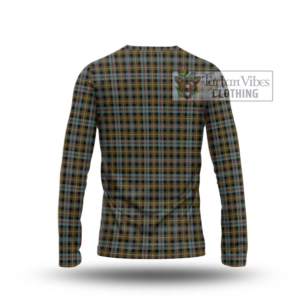 Farquharson Weathered Tartan Long Sleeve T-Shirt with Family Crest DNA In Me Style - Tartanvibesclothing Shop