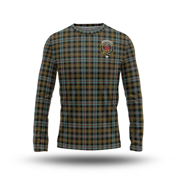 Farquharson Weathered Tartan Long Sleeve T-Shirt with Family Crest