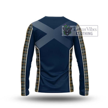 Farquharson Weathered Tartan Long Sleeve T-Shirt with Family Crest and Lion Rampant Vibes Sport Style