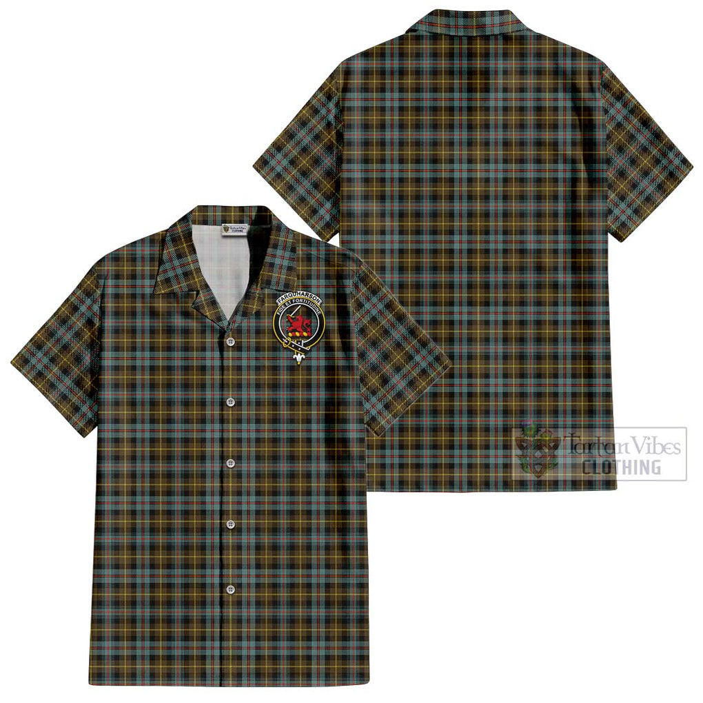 Farquharson Weathered Tartan Cotton Hawaiian Shirt with Family Crest Kid - Tartan Vibes Clothing