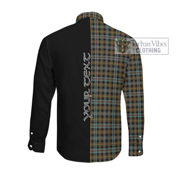 Farquharson Weathered Tartan Long Sleeve Button Shirt with Family Crest and Half Of Me Style