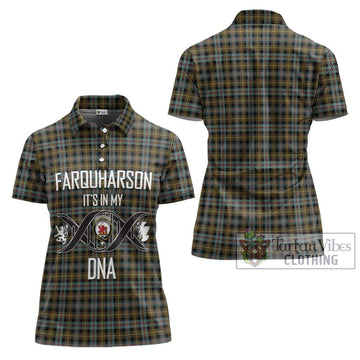 Farquharson Weathered Tartan Women's Polo Shirt with Family Crest DNA In Me Style