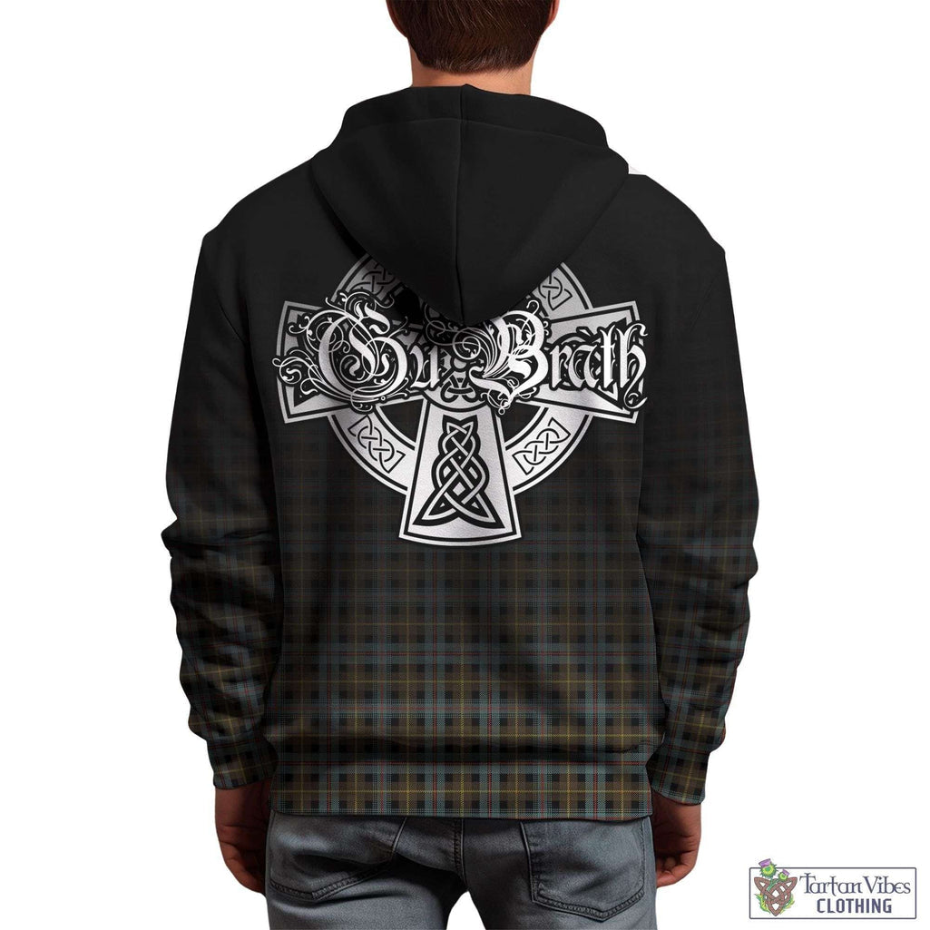 Tartan Vibes Clothing Farquharson Weathered Tartan Hoodie Featuring Alba Gu Brath Family Crest Celtic Inspired