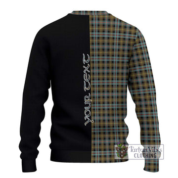 Farquharson Weathered Tartan Ugly Sweater with Family Crest and Half Of Me Style