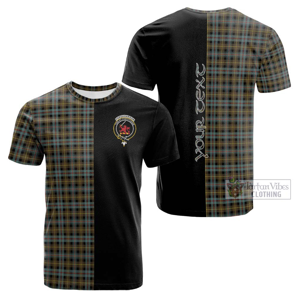 Tartan Vibes Clothing Farquharson Weathered Tartan Cotton T-shirt with Family Crest and Half Of Me Style