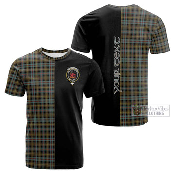 Farquharson Weathered Tartan Cotton T-shirt with Family Crest and Half Of Me Style