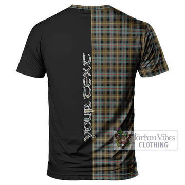 Farquharson Weathered Tartan T-Shirt with Family Crest and Half Of Me Style