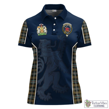 Farquharson Weathered Tartan Women's Polo Shirt with Family Crest and Lion Rampant Vibes Sport Style