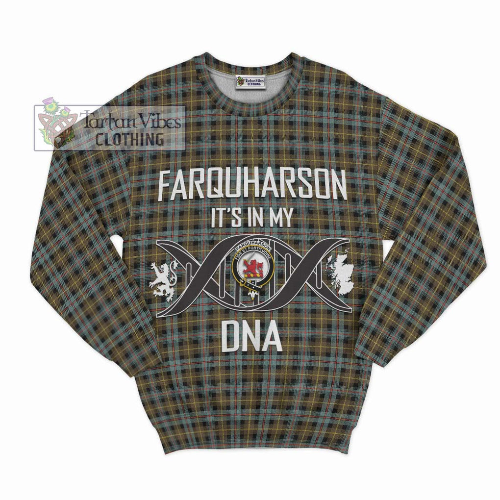 Farquharson Weathered Tartan Sweatshirt with Family Crest DNA In Me Style - Tartanvibesclothing Shop