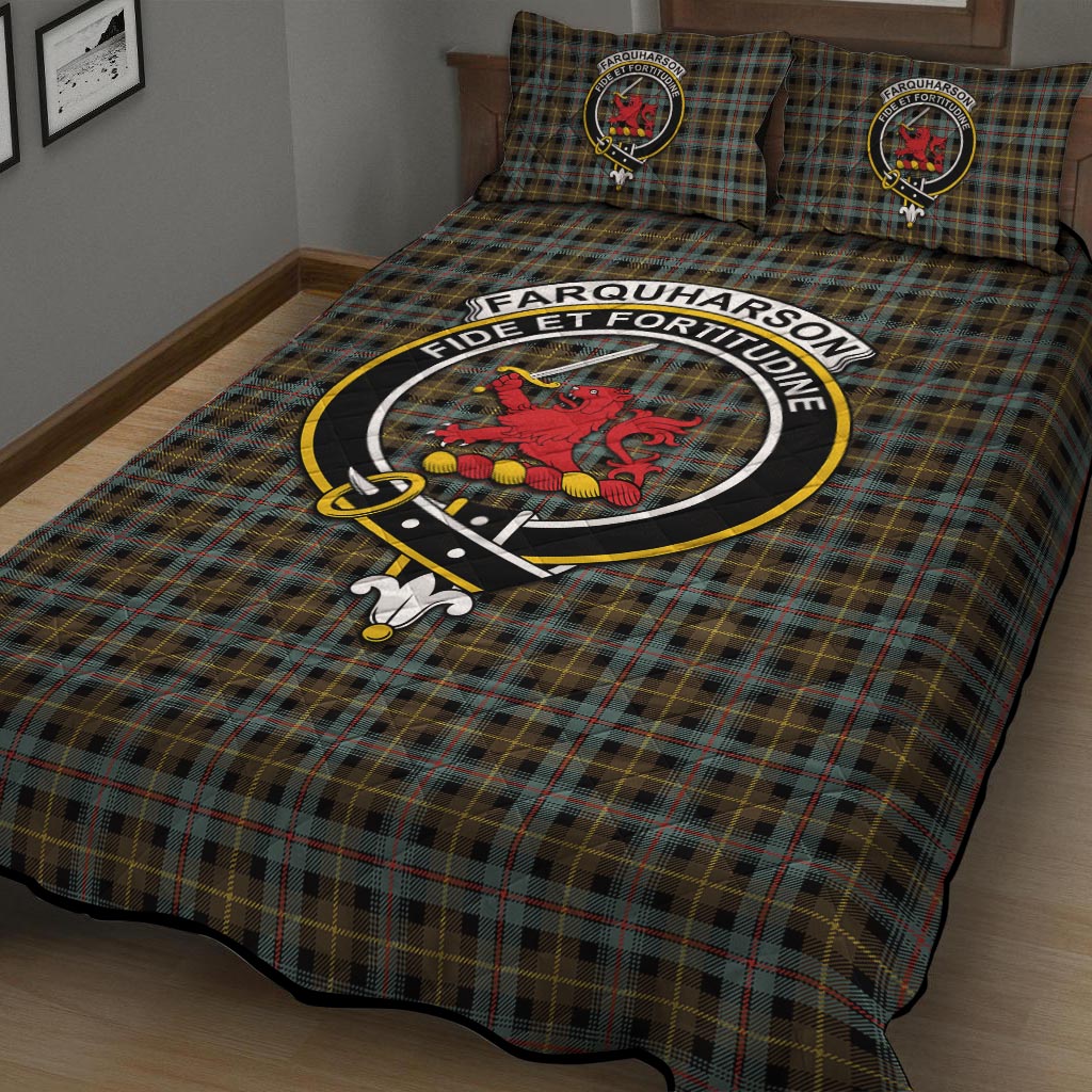 Farquharson Weathered Tartan Quilt Bed Set with Family Crest - Tartan Vibes Clothing