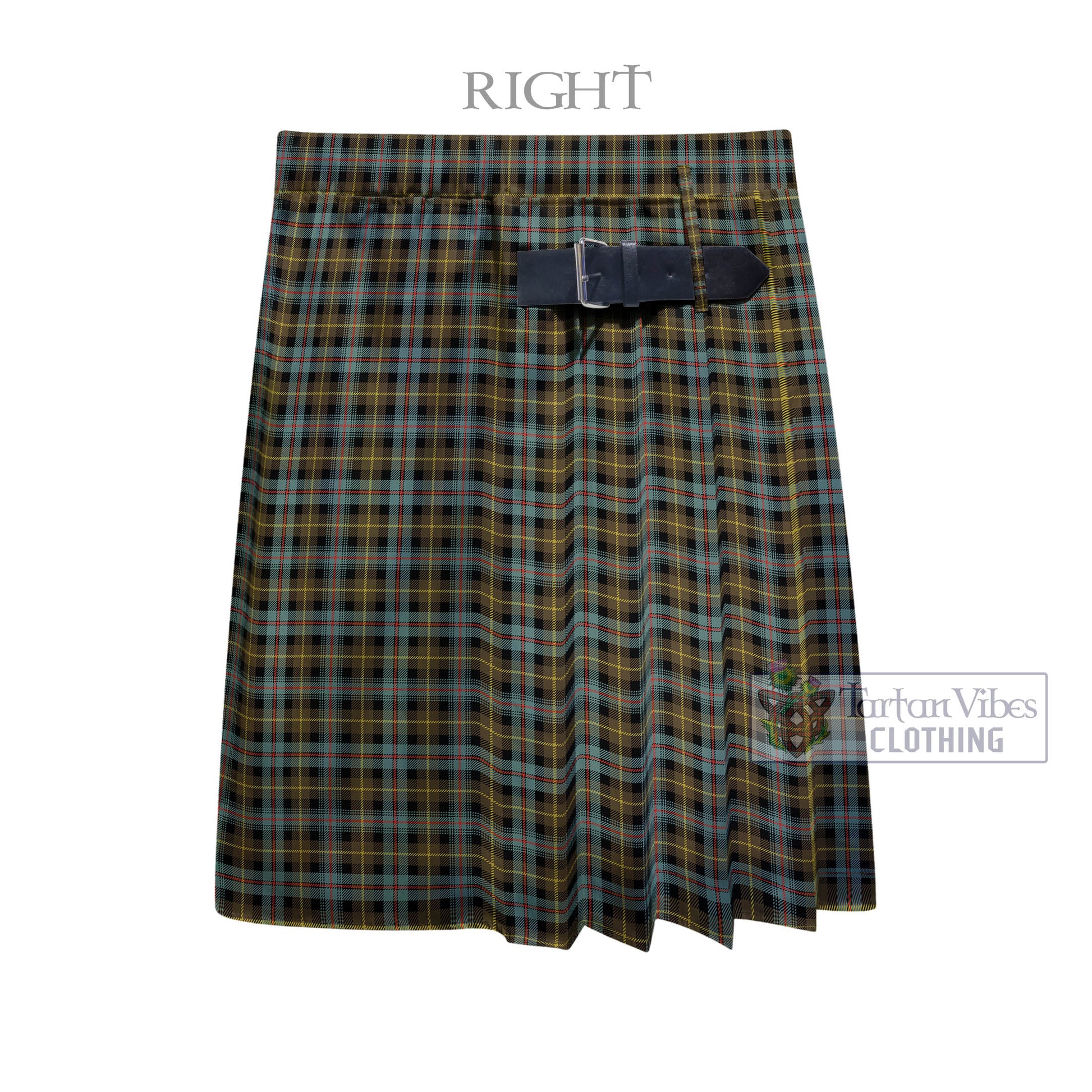 Tartan Vibes Clothing Farquharson Weathered Tartan Men's Pleated Skirt - Fashion Casual Retro Scottish Style