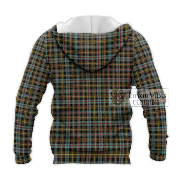 Farquharson Weathered Tartan Knitted Hoodie with Family Crest DNA In Me Style