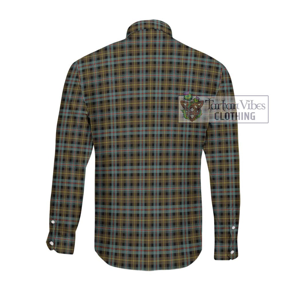 Farquharson Weathered Tartan Long Sleeve Button Shirt with Family Crest DNA In Me Style - Tartanvibesclothing Shop