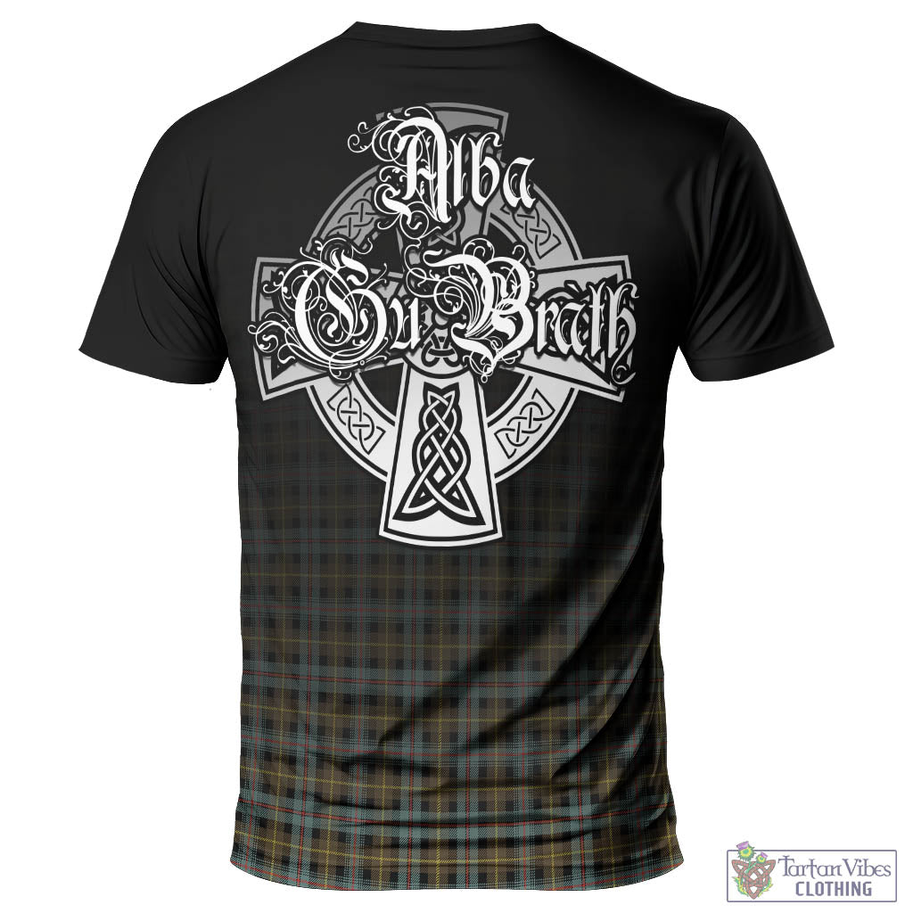 Tartan Vibes Clothing Farquharson Weathered Tartan T-Shirt Featuring Alba Gu Brath Family Crest Celtic Inspired