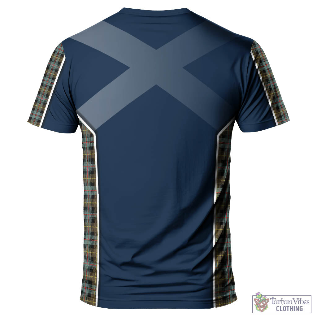 Tartan Vibes Clothing Farquharson Weathered Tartan T-Shirt with Family Crest and Lion Rampant Vibes Sport Style