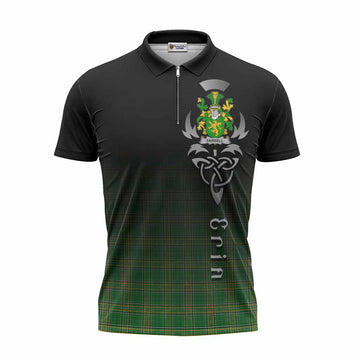Farrell Irish Clan Zipper Polo Shirt with Coat of Arms Erin Go Bragh Celtic Inspired Unisex - Tartan Vibes Clothing
