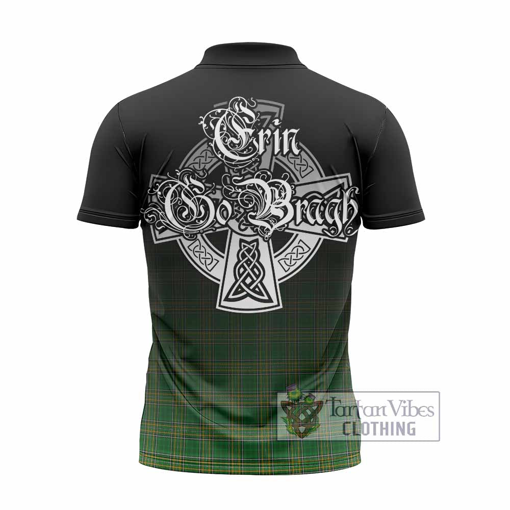 Farrell Irish Clan Zipper Polo Shirt with Coat of Arms Erin Go Bragh Celtic Inspired - Tartan Vibes Clothing