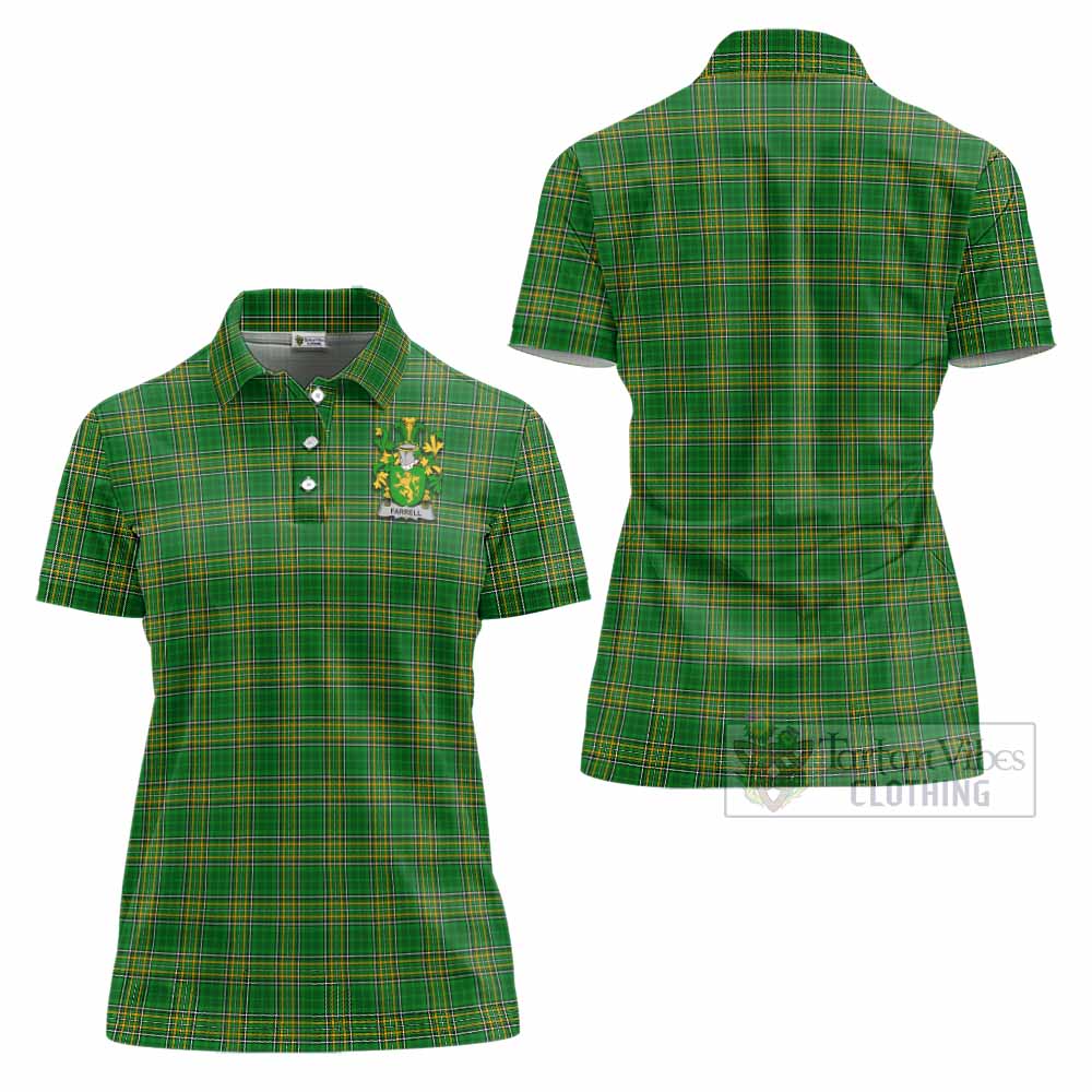 Farrell Irish Clan Tartan Women's Polo Shirt with Coat of Arms - Tartan Vibes Clothing