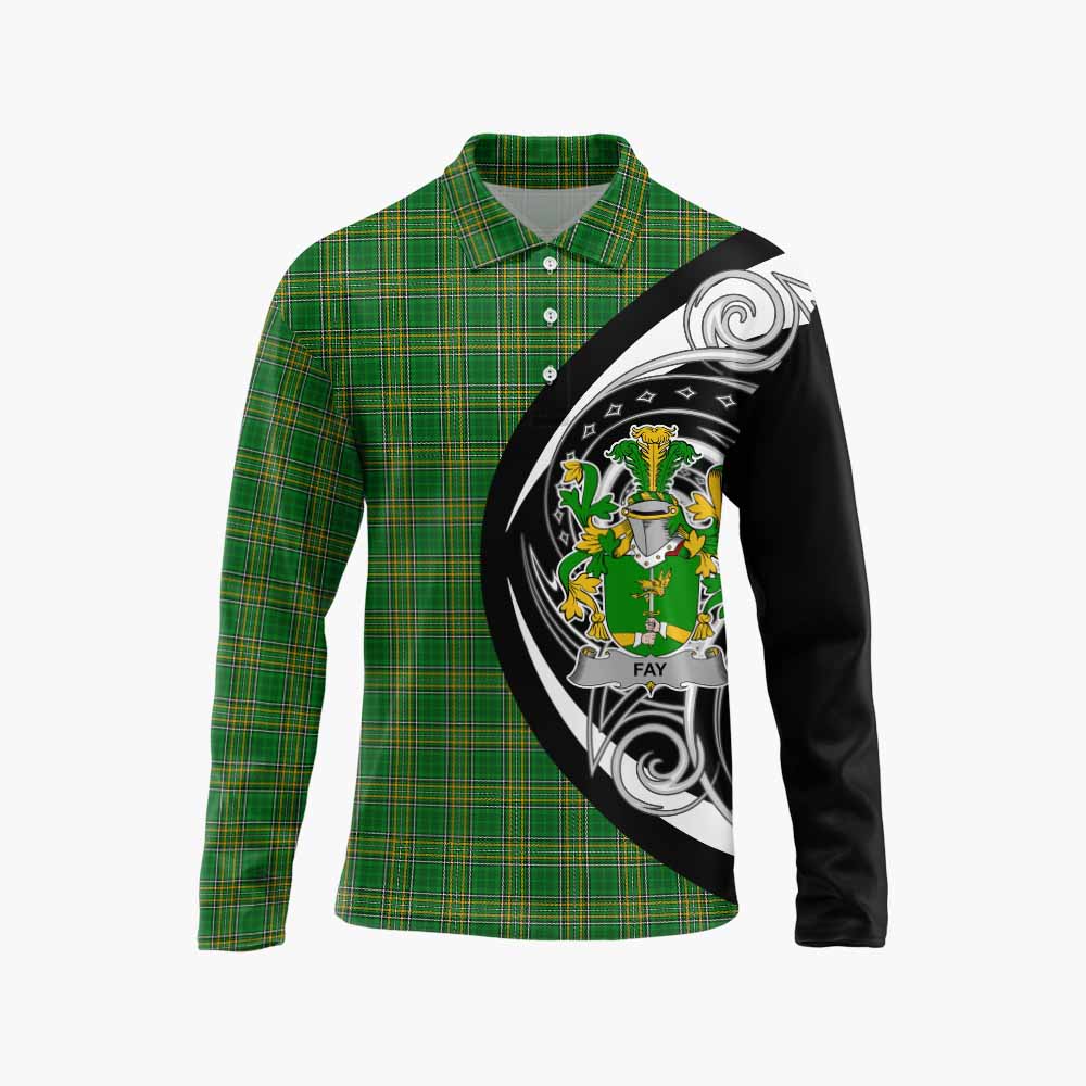 Fay Irish Clan Long Sleeve Polo Shirt Celtic Circle Style Unisex - Tartan Vibes Clothing