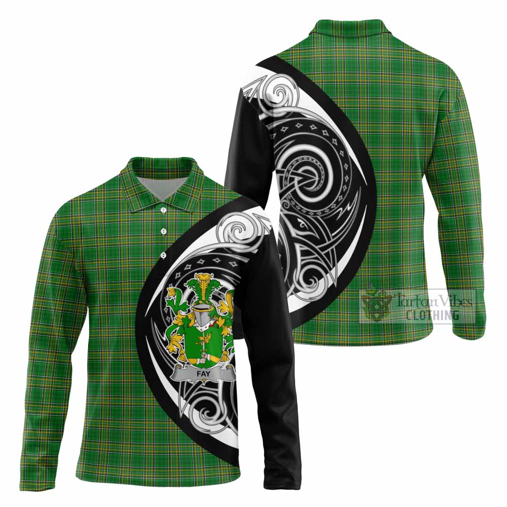 Fay Irish Clan Long Sleeve Polo Shirt Celtic Circle Style - Tartan Vibes Clothing