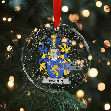 Fearon Irish Clan Christmas Glass Ornament with Coat of Arms - 2D-tartanvibesclothing
