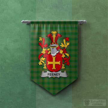 Feeney Irish Clan Tartan Gonfalon, Tartan Banner with Coat of Arms Chevron - Tartan Vibes Clothing