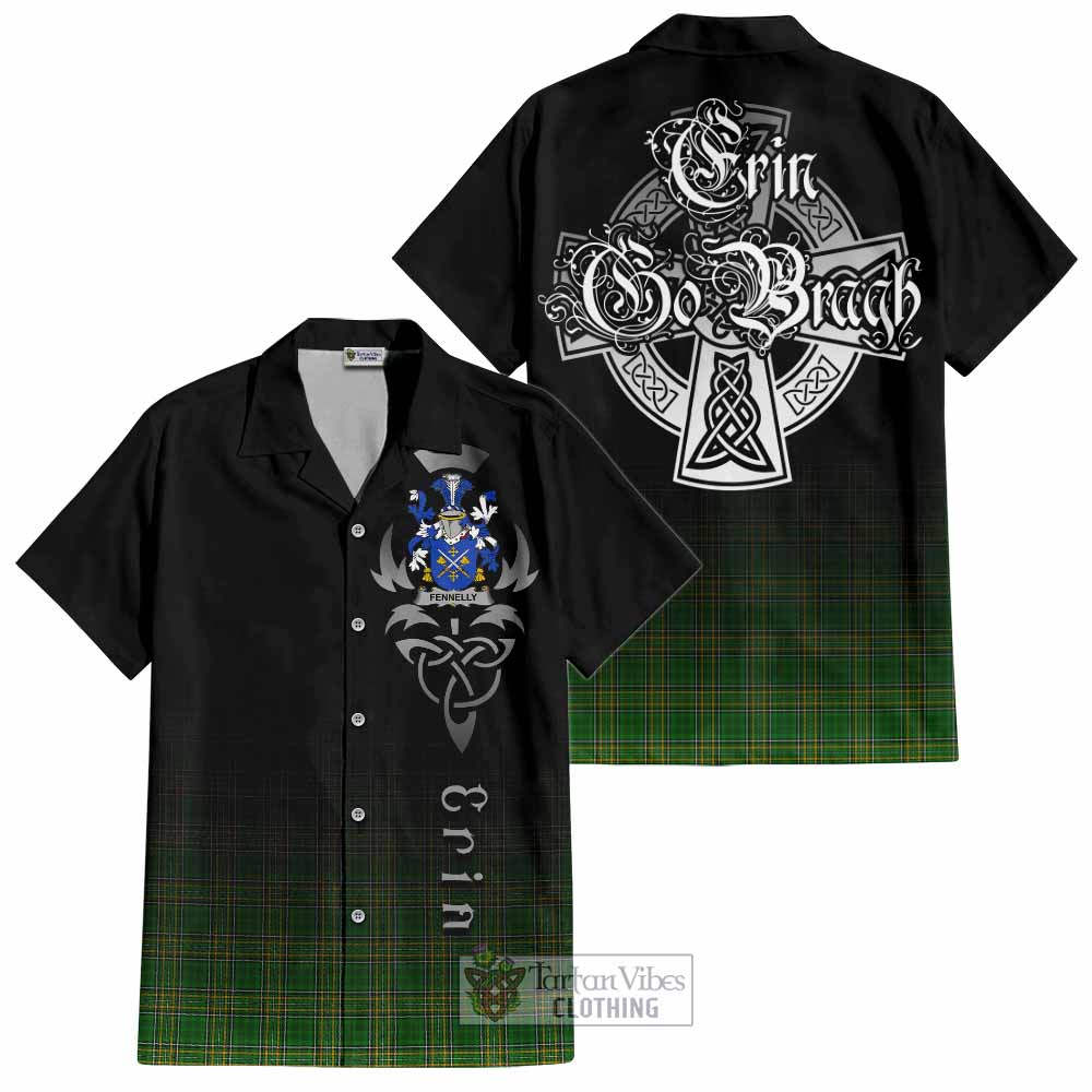 Fennelly Irish Clan Hawaiian Shirt with Coat of Arms Erin Go Bragh Celtic Inspired - Tartan Vibes Clothing