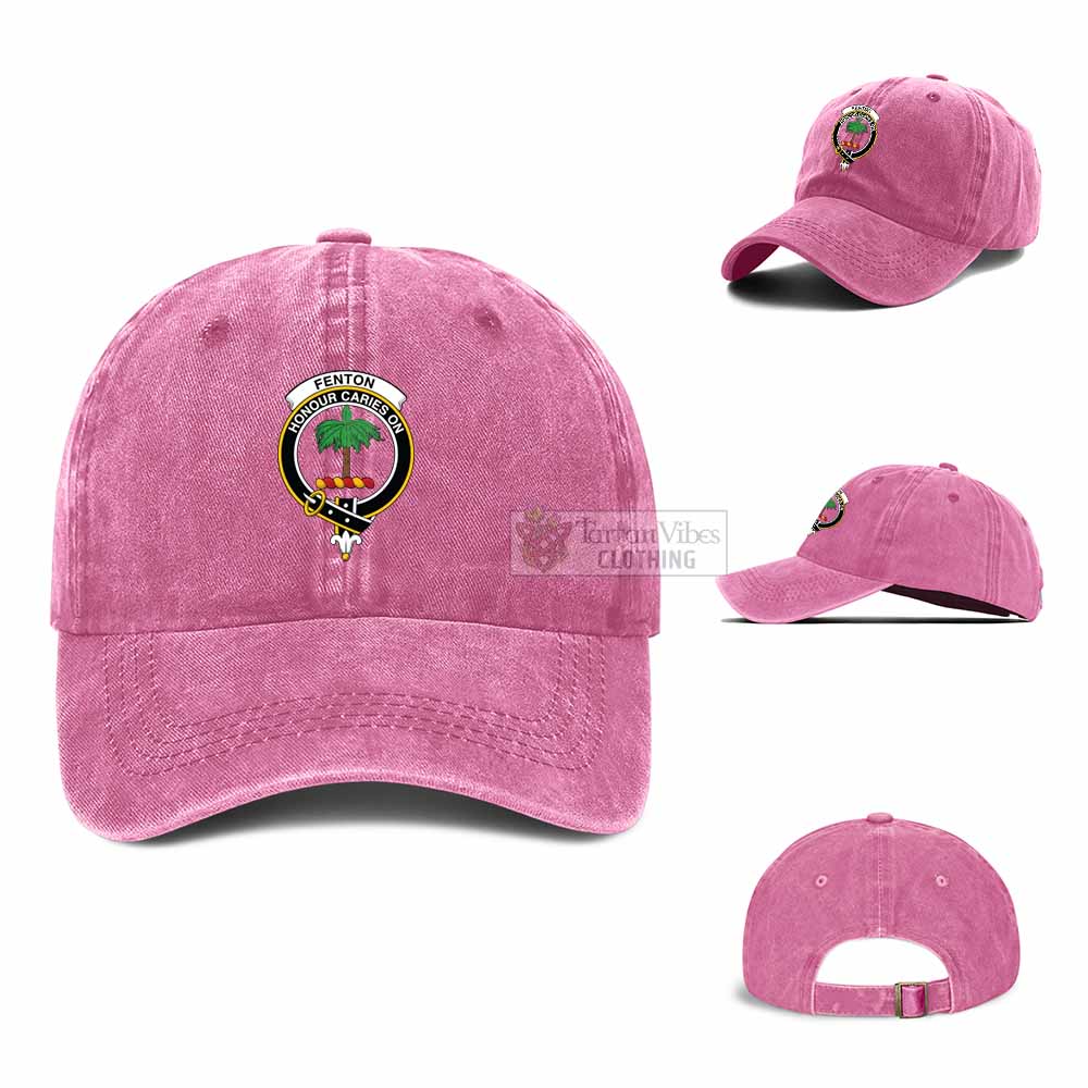 Fenton Family Crest Denim Baseball Cap - 2D-tartanvibesclothing
