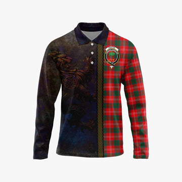 Fenton Tartan Family Crest Long Sleeve Polo Shirt Alba Gu Brath Be Brave Lion Ancient Style Unisex - Tartan Vibes Clothing