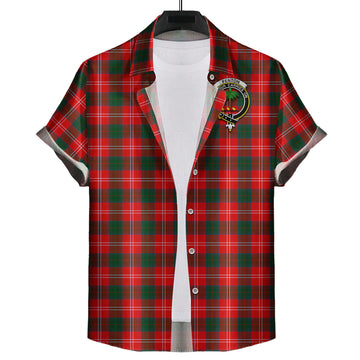 Fenton Tartan Short Sleeve Button Down Shirt with Family Crest