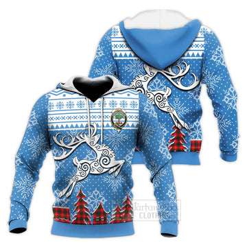 Fenton Clan Christmas Knitted Hoodie Celtic Reindeer Style Unisex Knitted Pullover Hoodie - Tartan Vibes Clothing