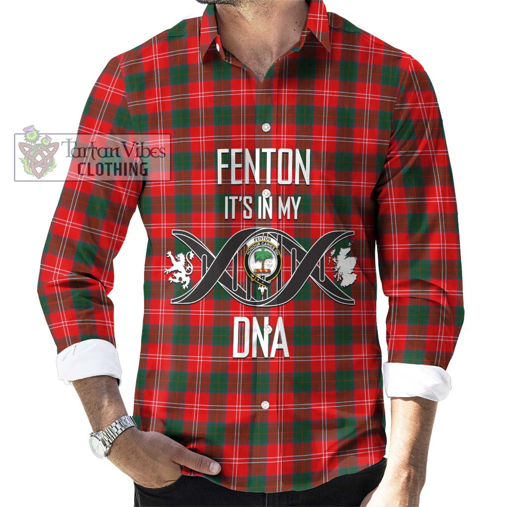 Fenton Tartan Long Sleeve Button Shirt with Family Crest DNA In Me Style Men's Shirt S - Tartanvibesclothing Shop