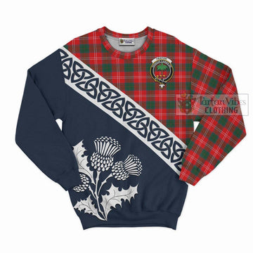 Fenton Tartan Sweatshirt Featuring Thistle and Scotland Map