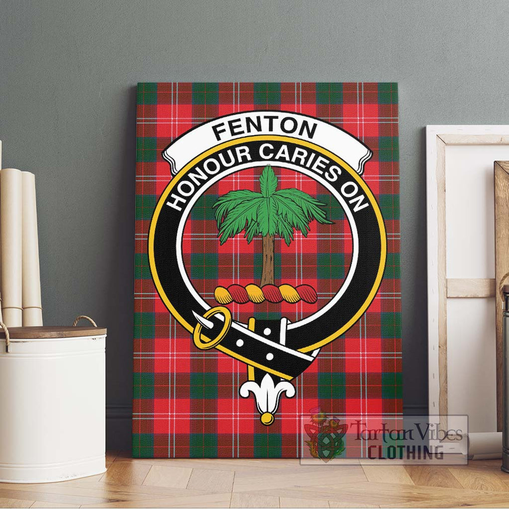 Fenton Tartan Canvas Print Wall Art with Family Crest Without Frame - Tartan Vibes Clothing