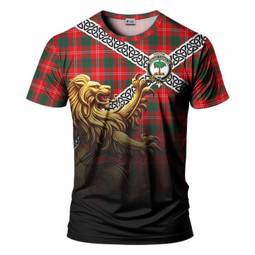 Fenton Crest Tartan T-Shirt with Golden Lion Emblem Celtic Style Kid's Shirt - Tartan Vibes Clothing