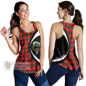 Fenton Tartan Women's Racerback Tanks with Family Crest Circle Style