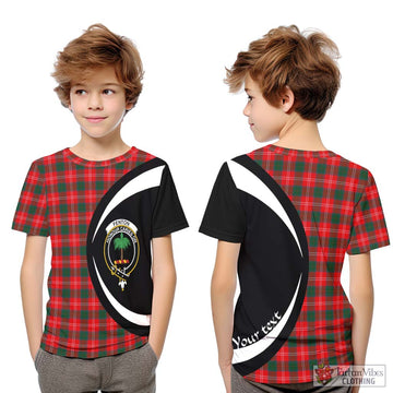 Fenton Tartan Kid T-Shirt with Family Crest Circle Style