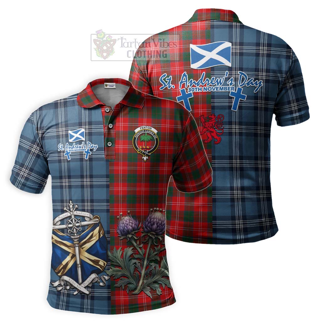 Tartan Vibes Clothing Fenton Tartan Polo Shirt Happy St. Andrew's Day Half Tartan Style