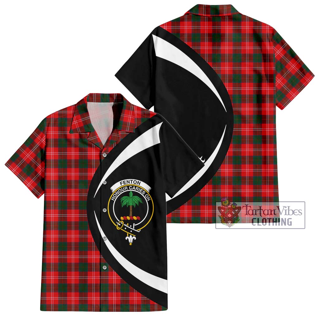 Fenton Tartan Short Sleeve Button Up with Family Crest Circle Style Kid - Tartan Vibes Clothing