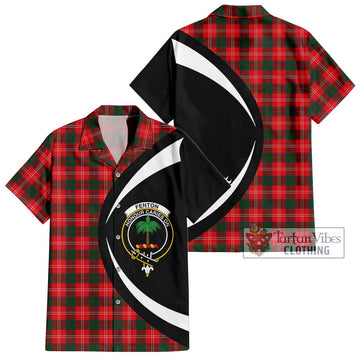 Fenton Tartan Short Sleeve Button Up with Family Crest Circle Style