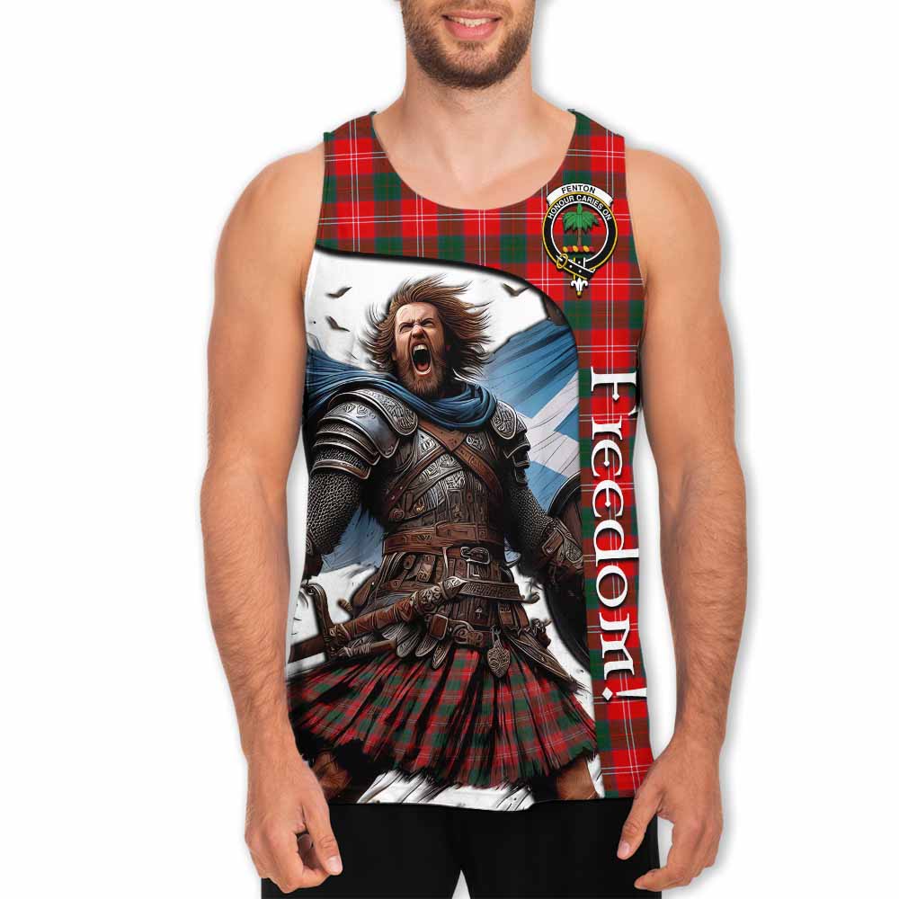 Tartan Vibes Clothing Fenton Crest Tartan Men's Tank Top Inspired by the Freedom of Scottish Warrior