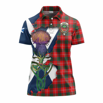 Fenton Tartan Family Crest Women's Polo Shirt Scottish Thistle Celtic Inspired Women - Tartan Vibes Clothing
