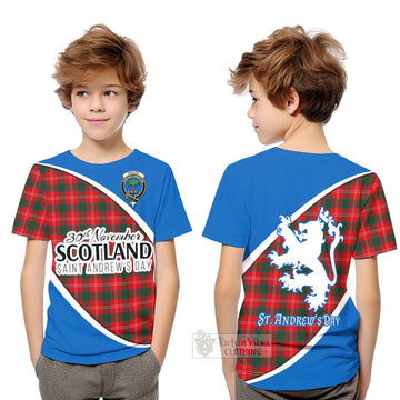 Fenton Family Crest Tartan Kid T-Shirt Celebrate Saint Andrew's Day in Style