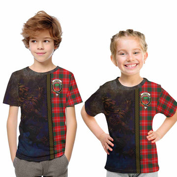 Fenton Tartan Family Crest Kid T-Shirt Alba Gu Brath Be Brave Lion Ancient Style Youth XL Size14 - Tartan Vibes Clothing